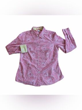 Boden The Classic Shirt Women's Pink Floral Printed Button Down Size 8